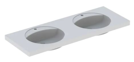  - GEBERIT Preciosa Umywalka podwójna 130 x 55 cm  biała  133230000 - 133230000 - Łazienki Szydłowski