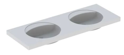 - GEBERIT Preciosa Umywalka podwójna B130, biała 133240000 - 133240000 - Łazienki Szydłowski