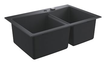  - GROHE-K700 Zlewozmywak kompozytowy 838 x 559 mm czarny granit 31657AP0 - 31657AP0 - Łazienki Szydłowski