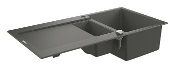 GROHE-K500 Zlewozmywak kompozytowy 1,5 komory  z ociekaczem 100x50 cm, szary granit 31646AT0 31646AT0 od 