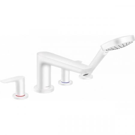 - HANSGROHE Talis E 4-otworowa bateria wannowa, biały mat 71748700 - 71748700 - Łazienki Szydłowski