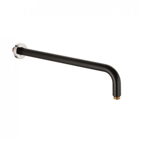 - KLUDI A-QA Ramię prysznicowe 40 cm ścienne, czarny mat/chrom 665148700 - 6651487-00 - Łazienki Szydłowski