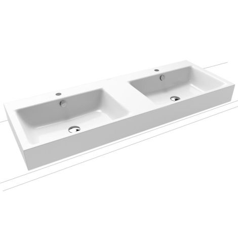  - KALDEWEI Puro Umywalka nablatowa podwójna 130 x 46 cm , biała z powłoka uszlachetnijącą  907206043001 - 907206043001 - Łazienki Szydłowski