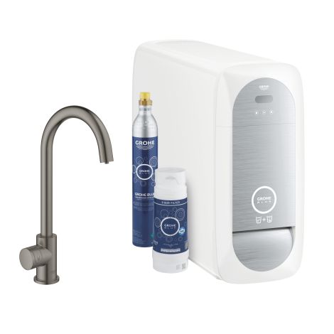 - GROHE-Blue Home Zawór sztorcowy z funkcją filtra kolor brushed hard graphite 31498AL1 - 31498AL1 - Łazienki Szydłowski
