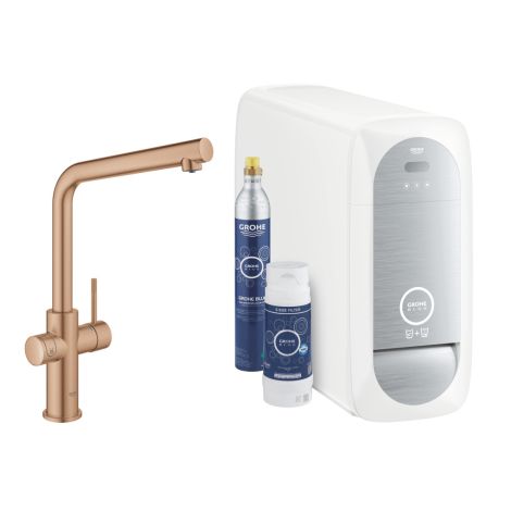 - GROHE-Blue Home bateria kuchenna z funkcją filtra brushed warm sunset 31454DL1 - 31454DL1 - Łazienki Szydłowski