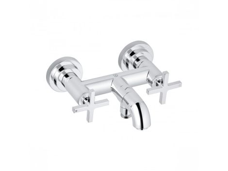 - KLUDI Nova Fonte Dwuotworowa bateria wannowo prysznicowa z pokrętłami, chrom 205400520 - 205400520 - Łazienki Szydłowski