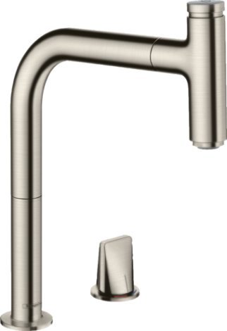  - HANSGROHE Metris Select M71 2-otworowa bateria kuchenna kolor stal szlachetna 73804800 - 73804800 - Łazienki Szydłowski