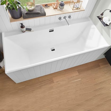 - Villeroy&Boch Collaro wanna prostokątna 180 x 80 cm biała / chrom UBA180COR2DV01 - UBA180COR2DV-01 - Łazienki Szydłowski