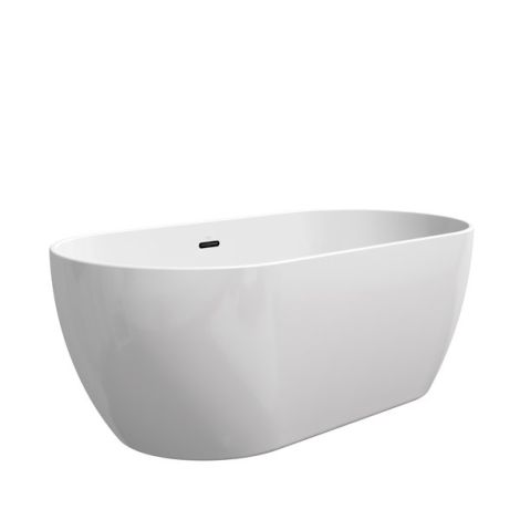 RAVAK FREEDOM O wanna owalna wolnostojaca 169 x 80 cm biała ,osłona przelewu i odpływu czarna  XC00100032 XC00100032 od 