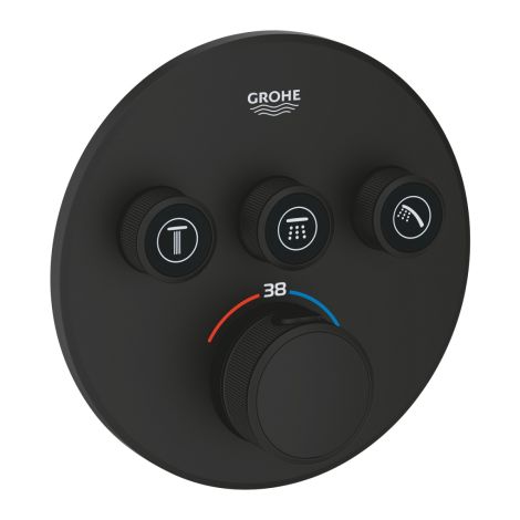 - GROHE-Grohtherm SmartControl Bateria termostatyczna do obsługi trzech wyjść wody phantom black 29508KF0 - 29508KF0 - Łazienki Szydłowski