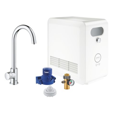 - GROHE-Blue Professional Zestaw startowy Mono z wylewką w kształcie C chrom 31302002 - 31302002 - Łazienki Szydłowski