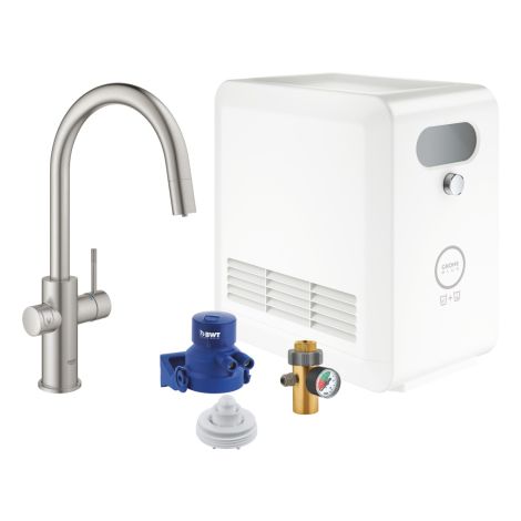 GROHE-Blue Professional Zestaw z wyciąganą wylewką w kształcie C kolor stal nierdzewna 31325DC2 31325DC2 od 