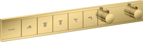  - Hansgrohe RainSelect bateria termostatyczna do 5 odbiorników, złoty optyczny polerowany 15384990 - 15384990 - Łazienki Szydłowski