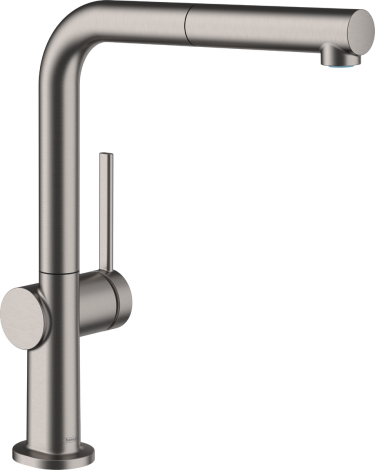 - HANSGROHE Talis M54 bateria kuchenna 270, wyciągana wylewka, 1jet czarny chrom szczotkowany 72808340 - 72808340 - Łazienki Szydłowski