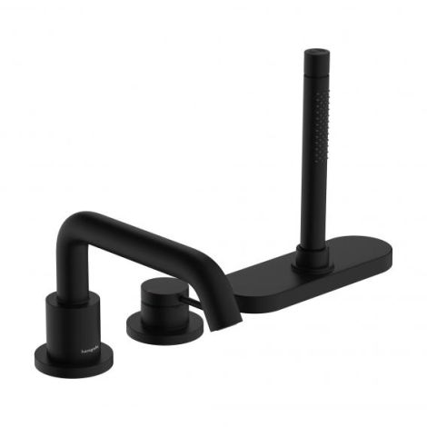  - HANSGROHE Tecturis S 3-otworowa bateria na brzeg wanny czarny mat 73447670 - 73447670 - Łazienki Szydłowski