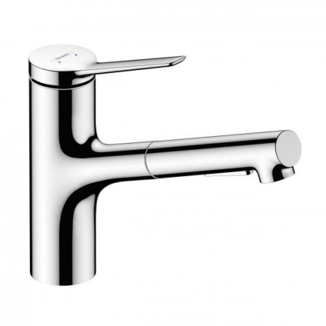 - HANSGROHE Zesis M33 bateria kuchenna 150, metalowa wyciągana wylewka, 2jet, sBox chrom 74821000 - 74821000 - Łazienki Szydłowski