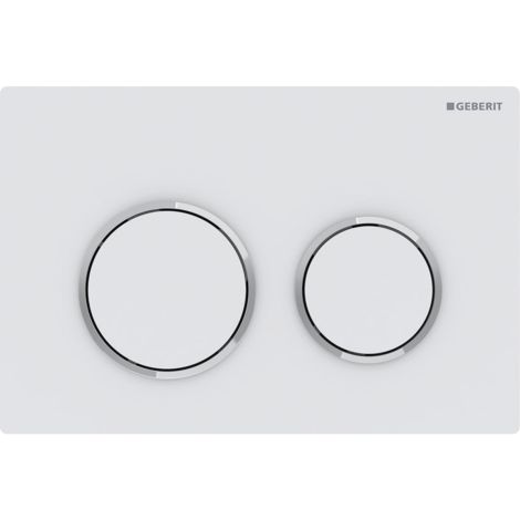 GEBERIT Omega20 Przycisk spłukujący przedni / górny, biały mat-chrom-biały mat, easy-to-clean 115085JT1 115.085.JT.1 od 