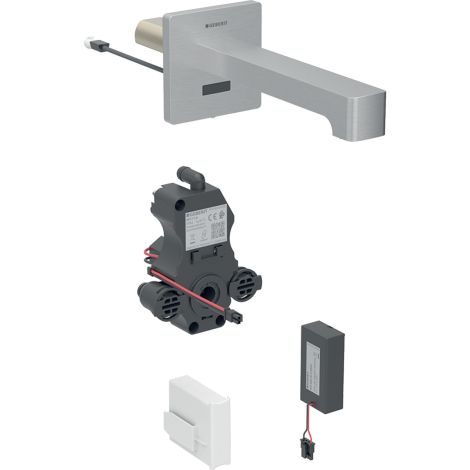 - GEBERIT Brenta Bateria umywalkowa ścienna kolor stal nierdzewna 116294SN1 - 116.294.SN.1 - Łazienki Szydłowski