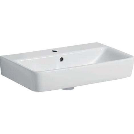 GEBERIT Selnova Compact Umywalka, 60x37 cm, z przelewem, z otworem na baterię biały połysk 501511007 501.511.00.7 od 