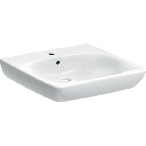 - GEBERIT Selnova Comfort Umywalka 60 x 55cm, z przelewem, z otworem na baterię biała 502769007 - 502.769.00.7 - Łazienki Szydłowski