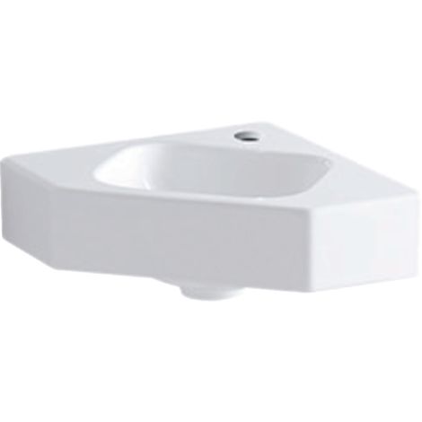 GEBERIT iCon Umywalka kompaktowa narożna, 46x33 cm, bez przelewu, z otworem na baterię, biała z powłoką KeraTect 124729600 124729600 od 