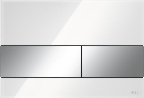  - TECEsquare II Szklany przycisk spłukujący do systemu podwójnego spłukiwania szkło białe , przyciski chrom połysk 9240802 - 9240802 - Łazienki Szydłowski