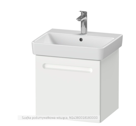  - Duravit No.1 szafka pod umywalkę 49x42,6 cm z 1 szufladą, z wycięciem na syfon biały mat N14380018180000 - N14380018180000 - Łazienki Szydłowski
