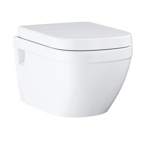 GROHE-Euro Ceramic miska WC wisząca lejowa 54 x 37.5 cm zestaw, z deską WC biały połysk 39703000 39703000 od 