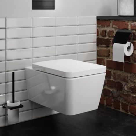 - HANSGROHE EluPura Q miska WC wisząca 54x37 cm, bez kołnierza, z deską WC biały, z powłoką SmartClean 61117450 - 61117450 - Łazienki Szydłowski
