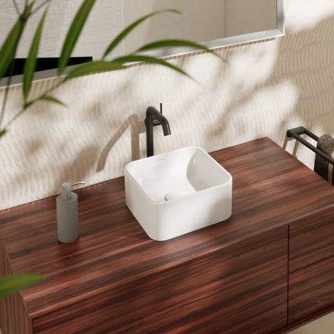- HANSGROHE Xuniva Q umywalka nablatowa 30 x 30 cm biały połysk 60167450 - 60167450 - Łazienki Szydłowski