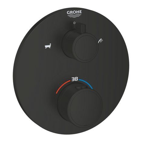 GROHE-Grohtherm Termostatyczna bateria wannowa do obsługi dwóch wyjść wody czarny mat 1022102430 1022102430 od 