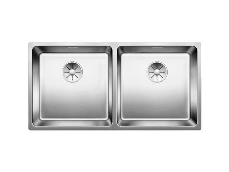 - BLANCO ANDANO 400/400-IF zlew podwójny 86,5x44 cm, InFino, stal polerowana 522985 - 522985 - Łazienki Szydłowski
