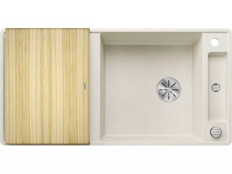 - BLANCO AXIA III XL 6 S-F Silgranit Zlewozmywak 99x50 cm odwracalny, korek auto., InFino, deska jesionowa delikatny biały 527054 - 527054 - Łazienki Szydłowski