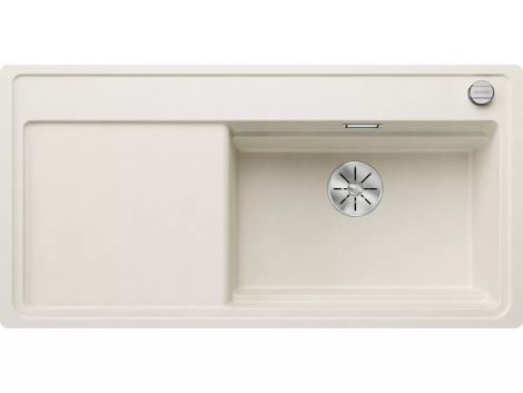 BLANCO ZENAR XL 6 S-F SteamerPlus Silgranit Zlewozmywak 98,7x49,7 cm, komora prawa, korek auto., InFino, deska jesionowa, GN1/2, GN1/3, delikatny biały 527193 527193 od 