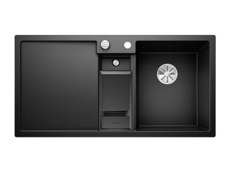  - BLANCO COLLECTIS 6 S Silgranit zlewozmywak 100x51 cm komora prawa, korek auto., InFino, wkład z pokrywką, czarny 525866 - 525866 - Łazienki Szydłowski