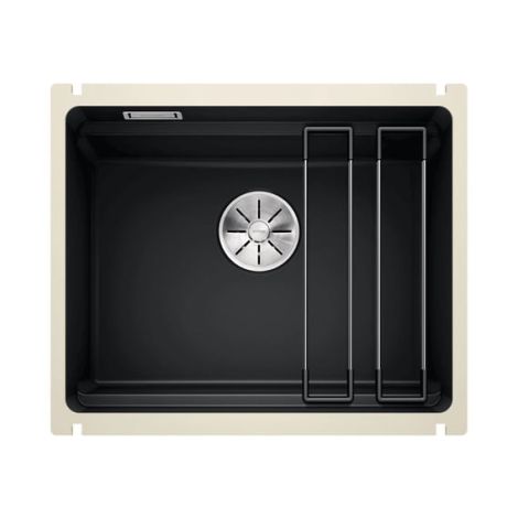  - BLANCO ETAGON 500-U zlewozmywak 54x45,6 cm PuraPlus , InFino, szyny, czarny 525155 - 525155 - Łazienki Szydłowski