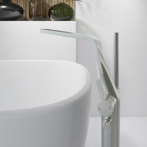 - Steinberg seria 260 bateria wannowa/prysznicowa, do montażu na podłodze nikiel szczotkowany 2601162BN - 260 1162 BN - Łazienki Szydłowski