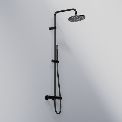  - Steinberg seria 340 kompletny zestaw prysznicowy z baterią termostatyczną czarny mat 3402721S - 340 2721 S - Łazienki Szydłowski
