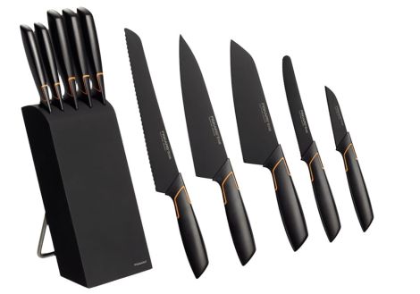 - FISKARS EDGE Zestaw 5 noży w bloku 1003099 - 1003099 - Łazienki Szydłowski