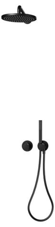  - KEUCO IXMO System prysznicowy, armatura termostatyczna na 2 odbiorniki, głowica prysznicowa, okrągła czarny mat 59653370701 - 59653370701 - Łazienki Szydłowski