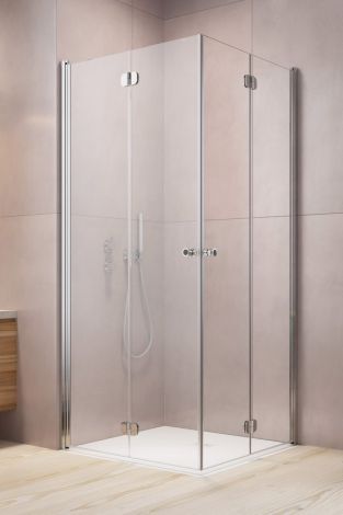 RADAWAY Eos KDD-B Kabina prostokątna z drzwiami składanymi 90 x 80 chrom szkło przejrzyste 137343-01-01R 137343-01-01R od 