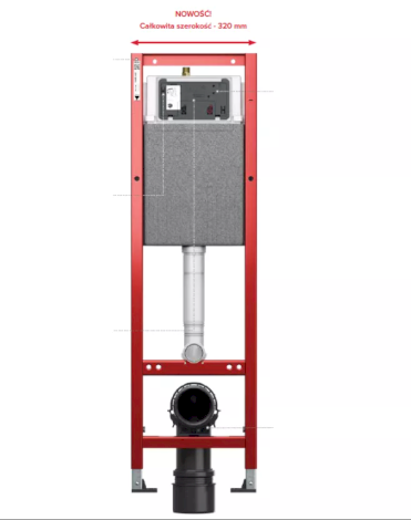 TECEbase stelaż WC ze spłuczką Base 320, wysokość montażowa  1120 mm 9400440 9400440 od 