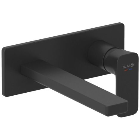 - KLUDI RENON ścienna bateria umywalkowa 210 mm czarny mat 422443975 - 422443975 - Łazienki Szydłowski