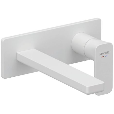  - KLUDI RENON ścienna bateria umywalkowa 24 cm biały mat 422455375 - 422455375 - Łazienki Szydłowski