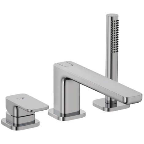 - KLUDI RENON bateria 3 otworowa wannowo prysznicowa chrom 424480575 - 424480575 - Łazienki Szydłowski