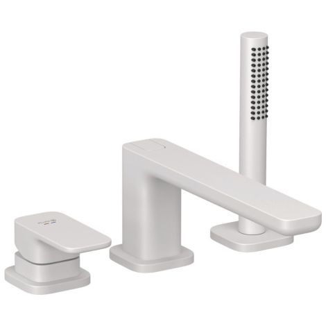 - KLUDI RENON bateria 3 otworowa wannowo prysznicowa biały mat 424485375 - 424485375 - Łazienki Szydłowski