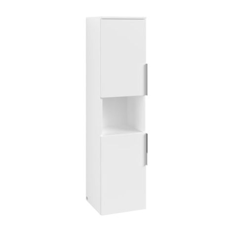  - Villeroy & Boch Architectura szafka wysoka 140 x 35 cm, 2 drzwi z otwartą półką, kolor biały mat B89700MS - B89700MS - Łazienki Szydłowski