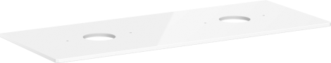  - HANSGROHE Xelu Q Blat 136 x 55cm z wycięciami pod 2 umywalki nablatowe bez otworu na baterię biały wysoki połysk 54118050 - 54118050 - Łazienki Szydłowski