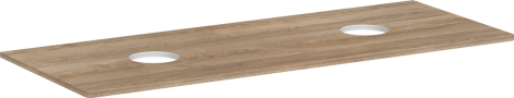  - HANSGROHE Xelu Q Blat 136 x 55cm z wycięciami pod 2 umywalki nablatowe bez otworu na baterię naturalny dąb 54118230 - 54118230 - Łazienki Szydłowski