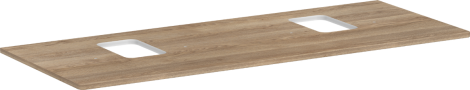  - HANSGROHE Xelu Q Blat 136 x 55cm z wycięciami pod 2 umywalki nablatowe z otworem na baterię naturalny dąb 54125230 - 54125230 - Łazienki Szydłowski